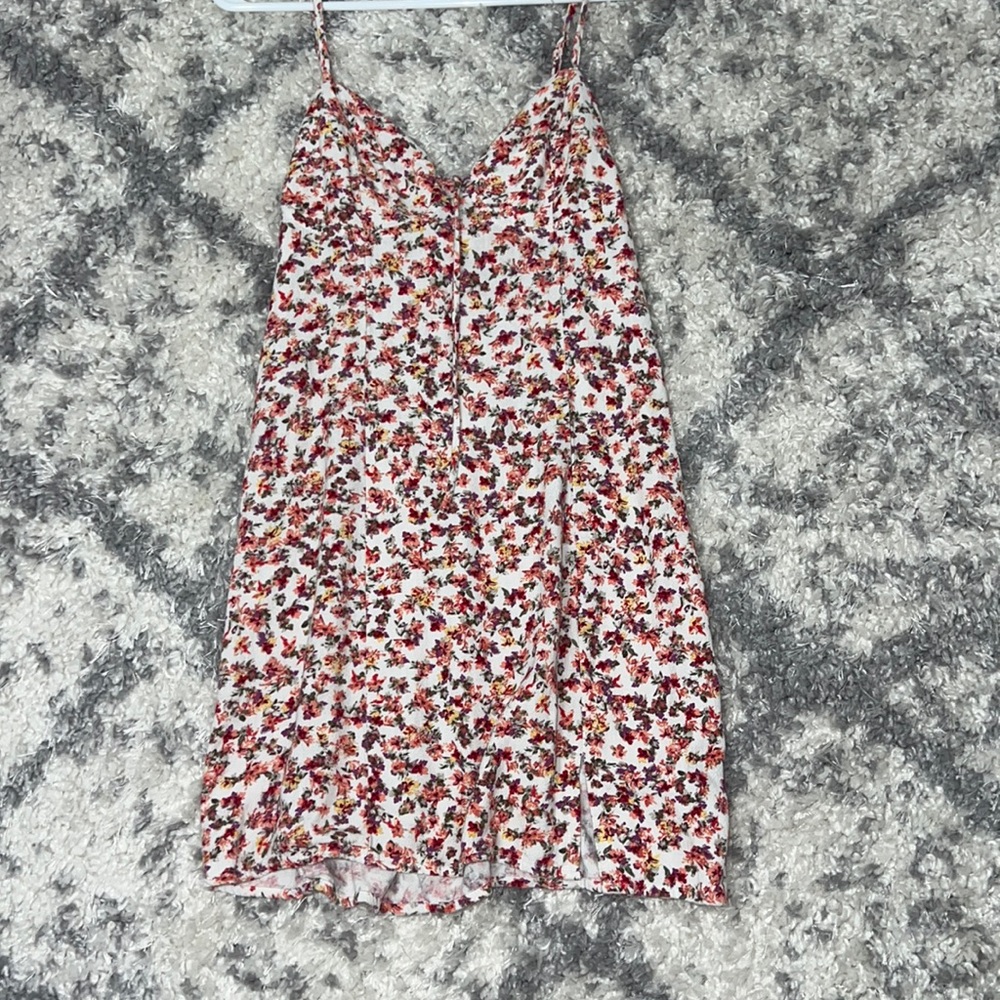 Mini sundress with pink and purple flowers